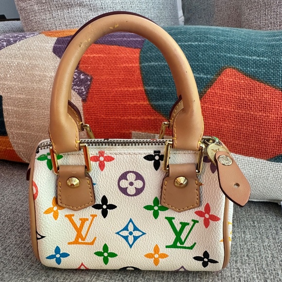 Louis Vuitton White Multicolor Mini Speedy Handbag - Picture 2 of 11